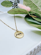 Three Sisters Mountains Engraved Pendant Necklace
