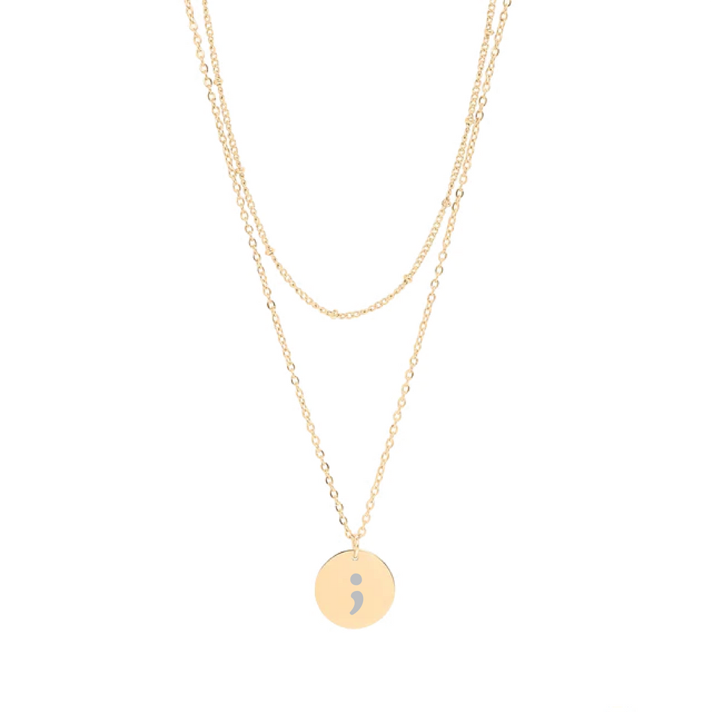Semi Colon Layered Pendant Necklace