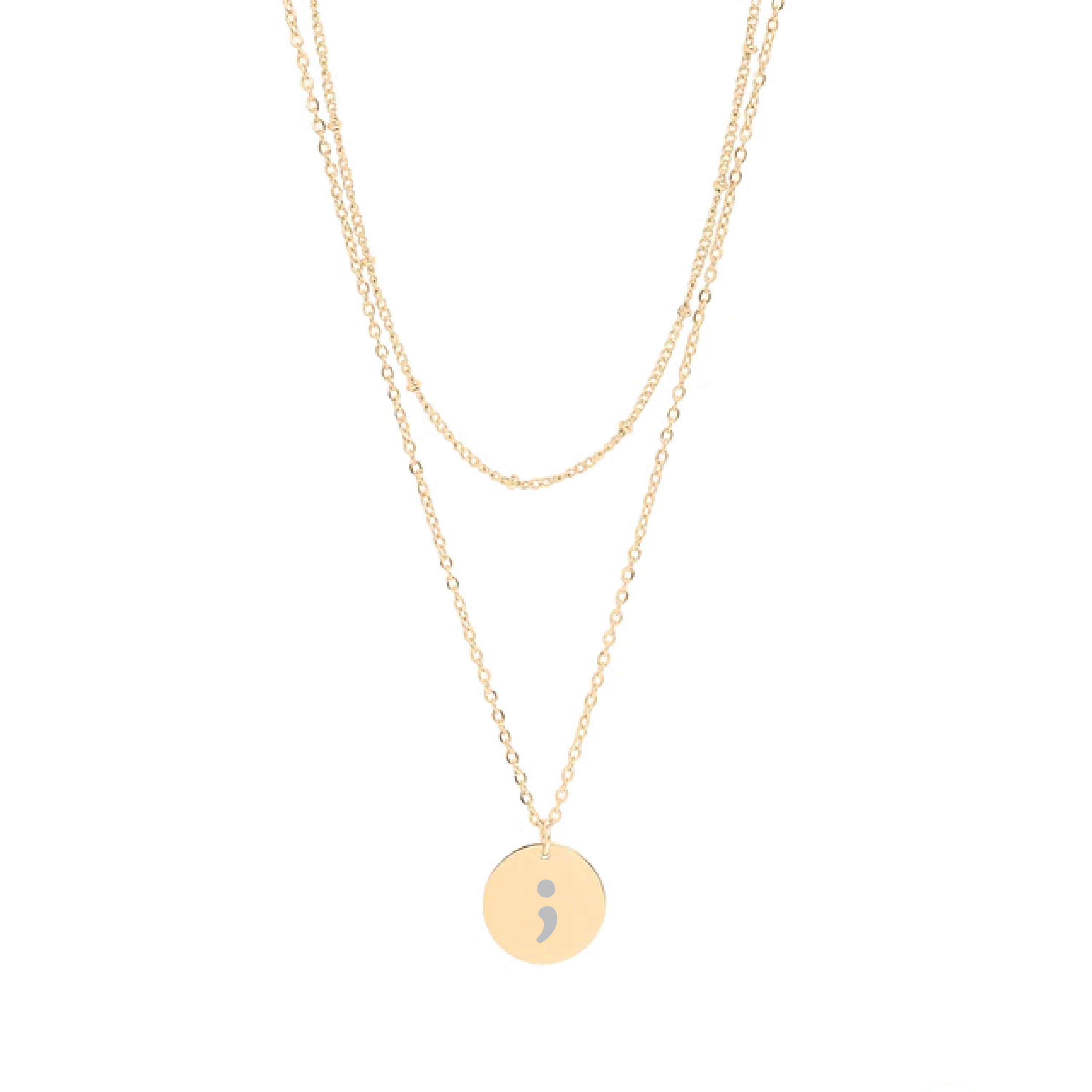Semi Colon Layered Pendant Necklace