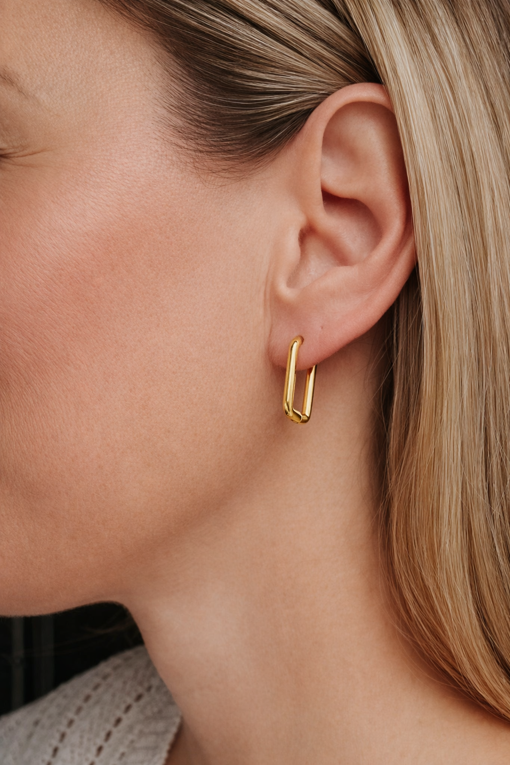 Isla Rectangle Huggie Earrings