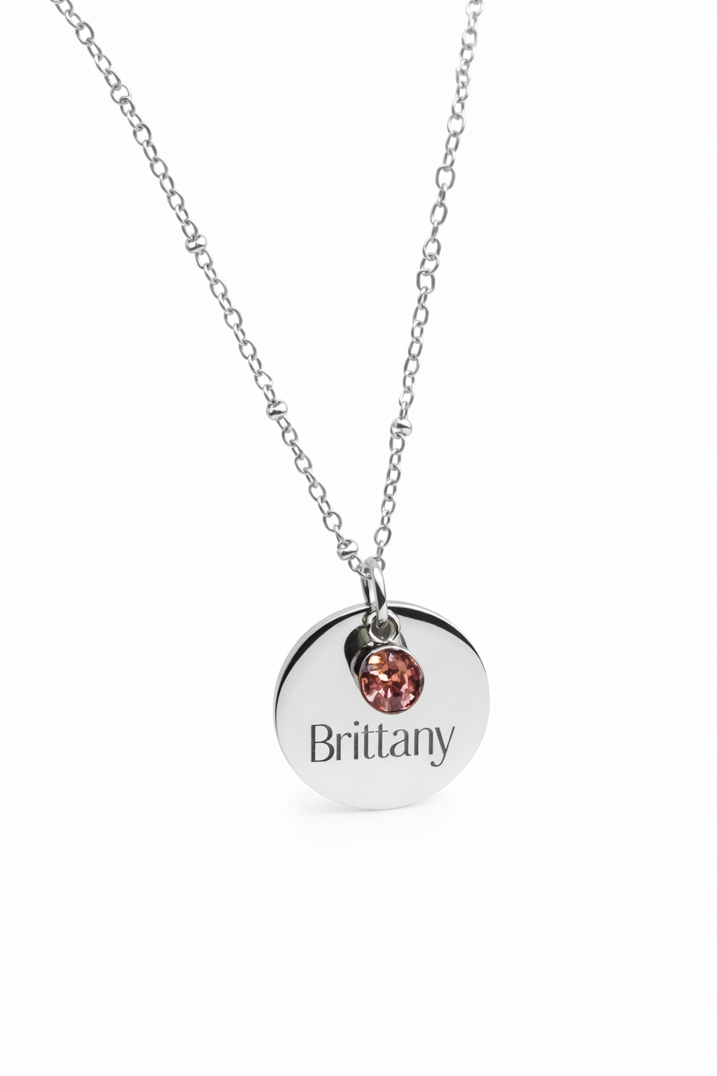 Custom Engraved Birthstone Necklace