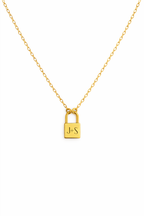 Custom Engraved Initial Lock Necklace
