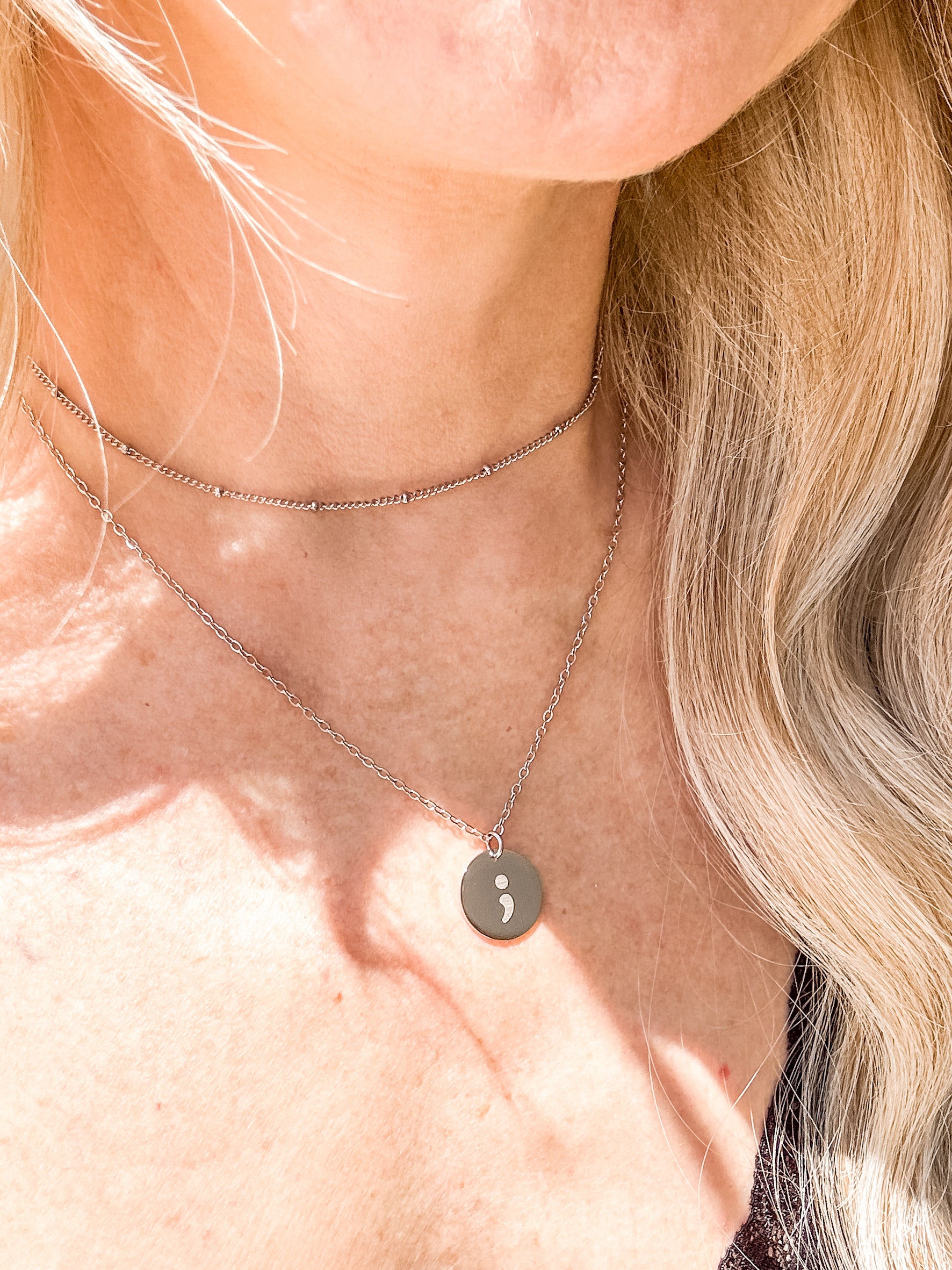Semi Colon Layered Pendant Necklace