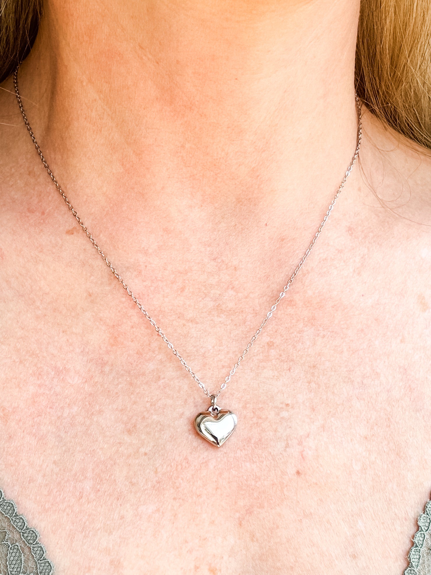 Bubble Heart Pendant Necklace