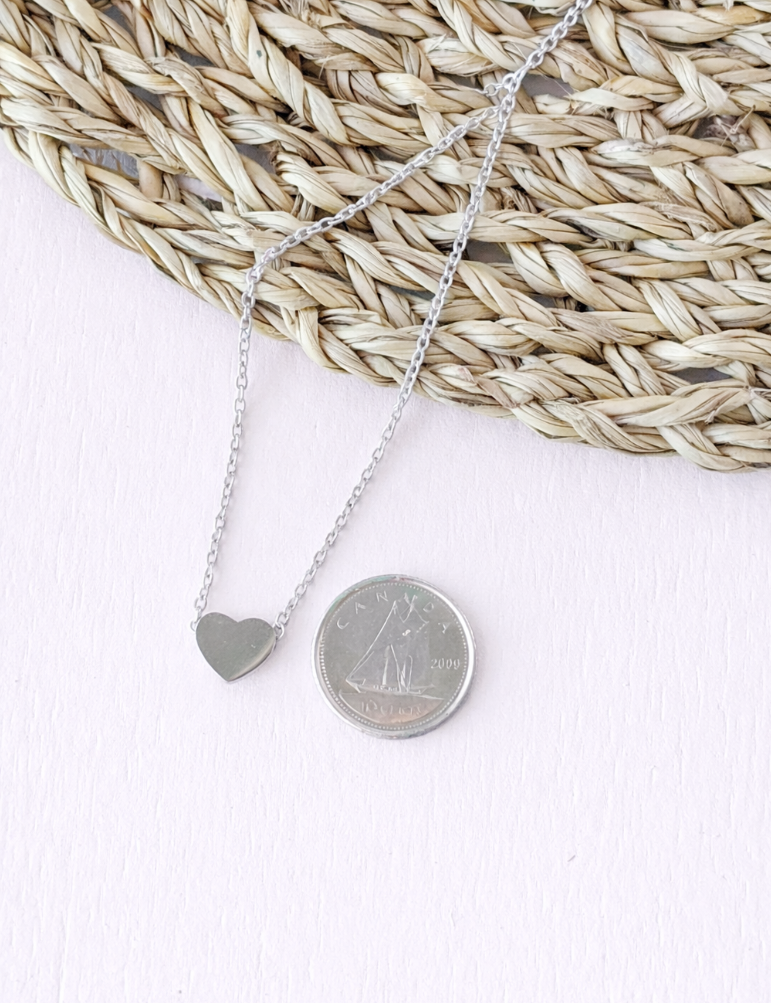 Custom Initial Minimalist Heart Necklace