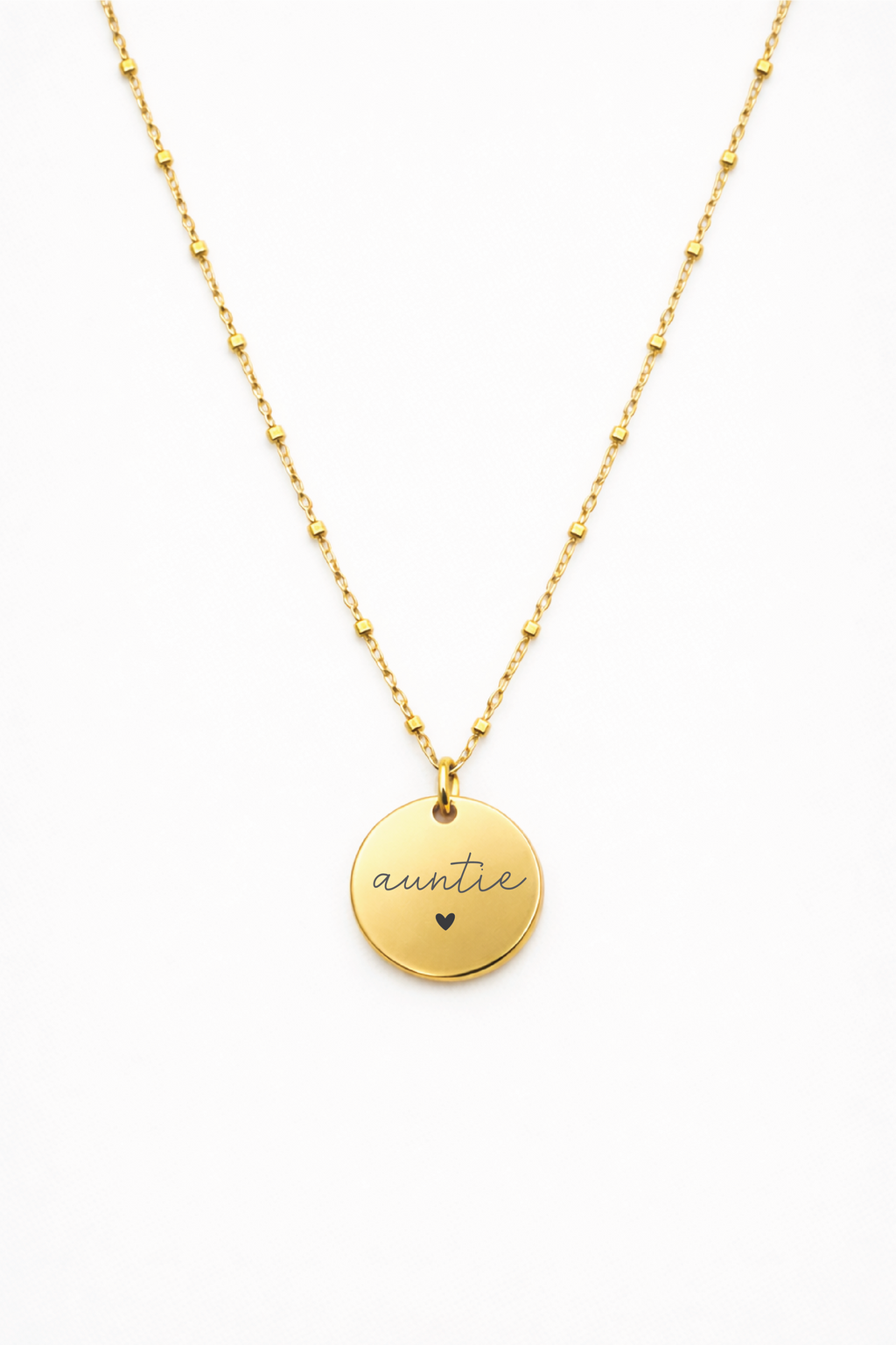 Auntie 🖤 Engraved Pendant Necklace