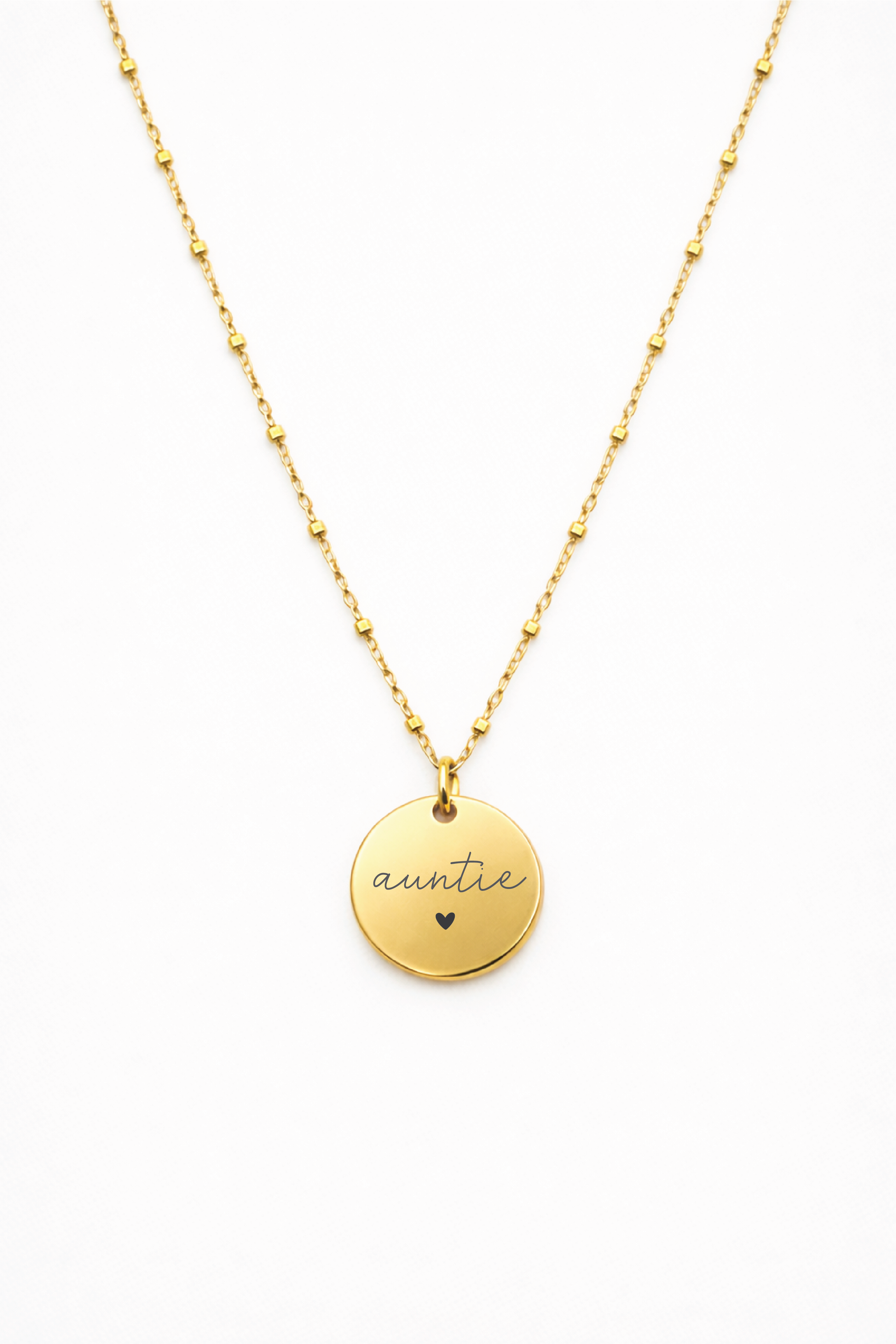 Auntie 🖤 Engraved Pendant Necklace