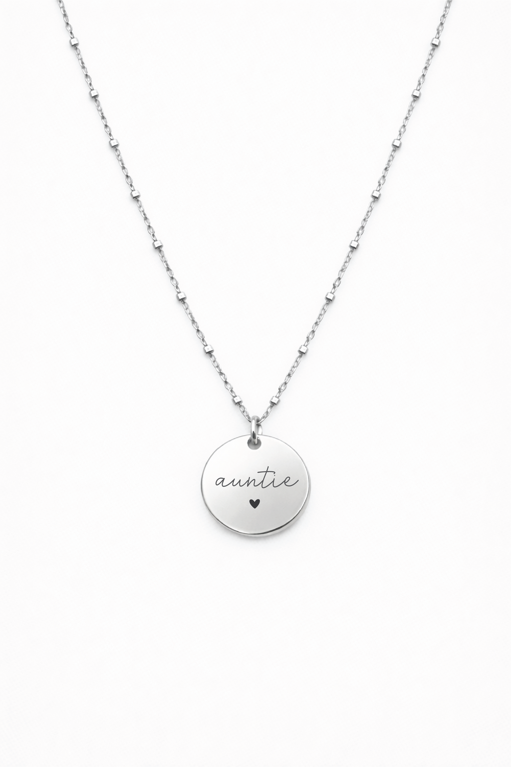 Auntie 🖤 Engraved Pendant Necklace