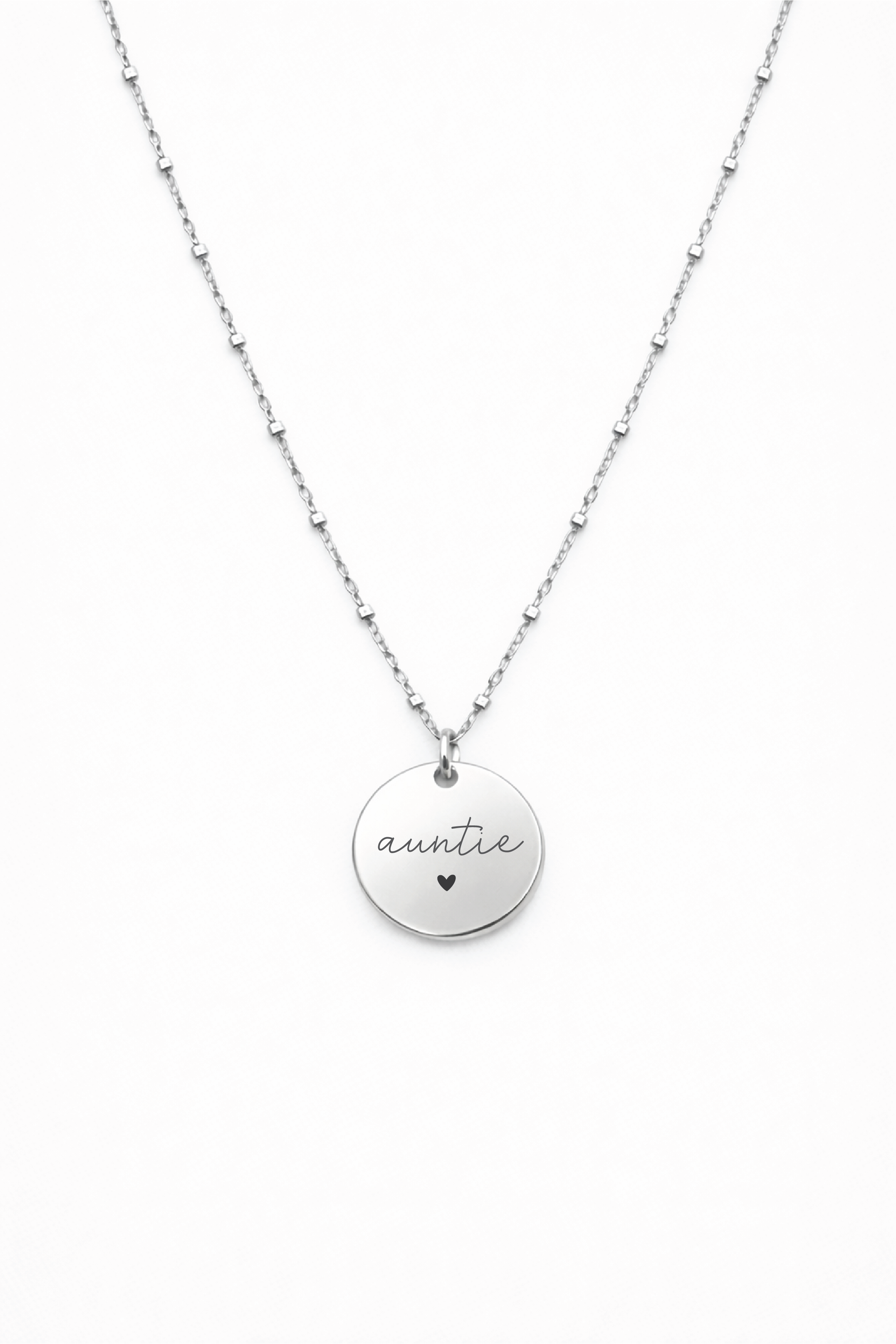 Auntie 🖤 Engraved Pendant Necklace