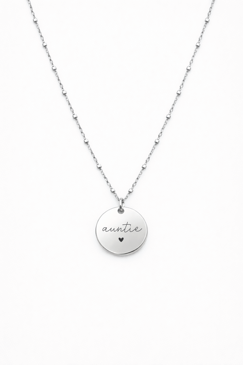 Auntie 🖤 Engraved Pendant Necklace