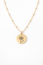 Cornflower Engraved Pendant Necklace