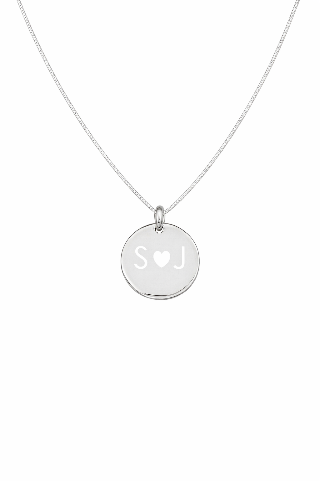**Sterling Silver **  Customizable Disc Pendant Necklace