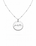 Three Sisters Mountains Engraved Pendant Necklace