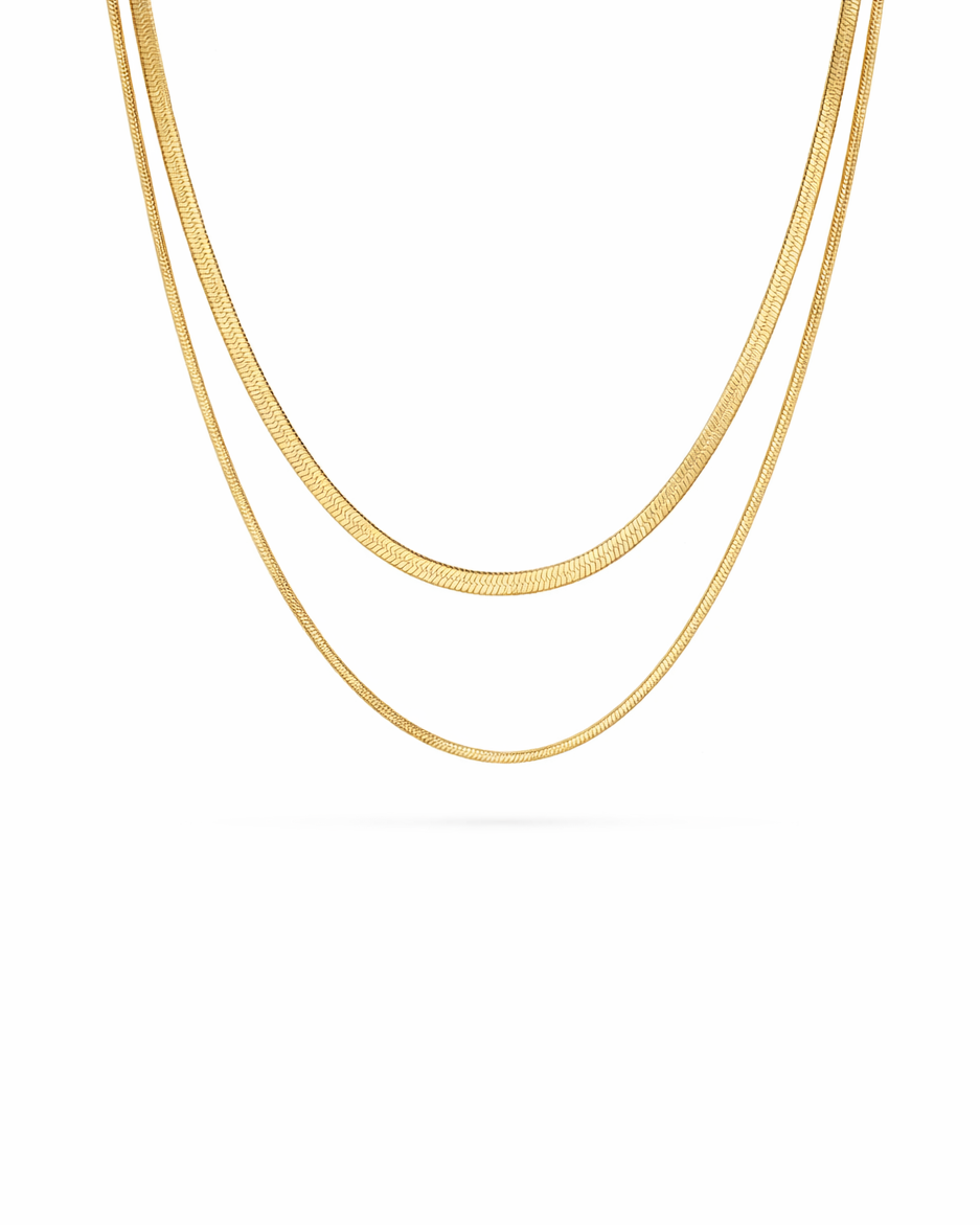 Stella Herringbone Layered Necklace