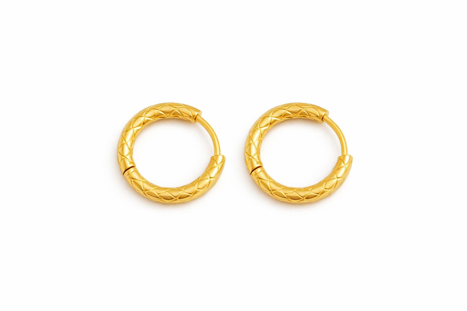 Textured Hoop Huggie Earrings