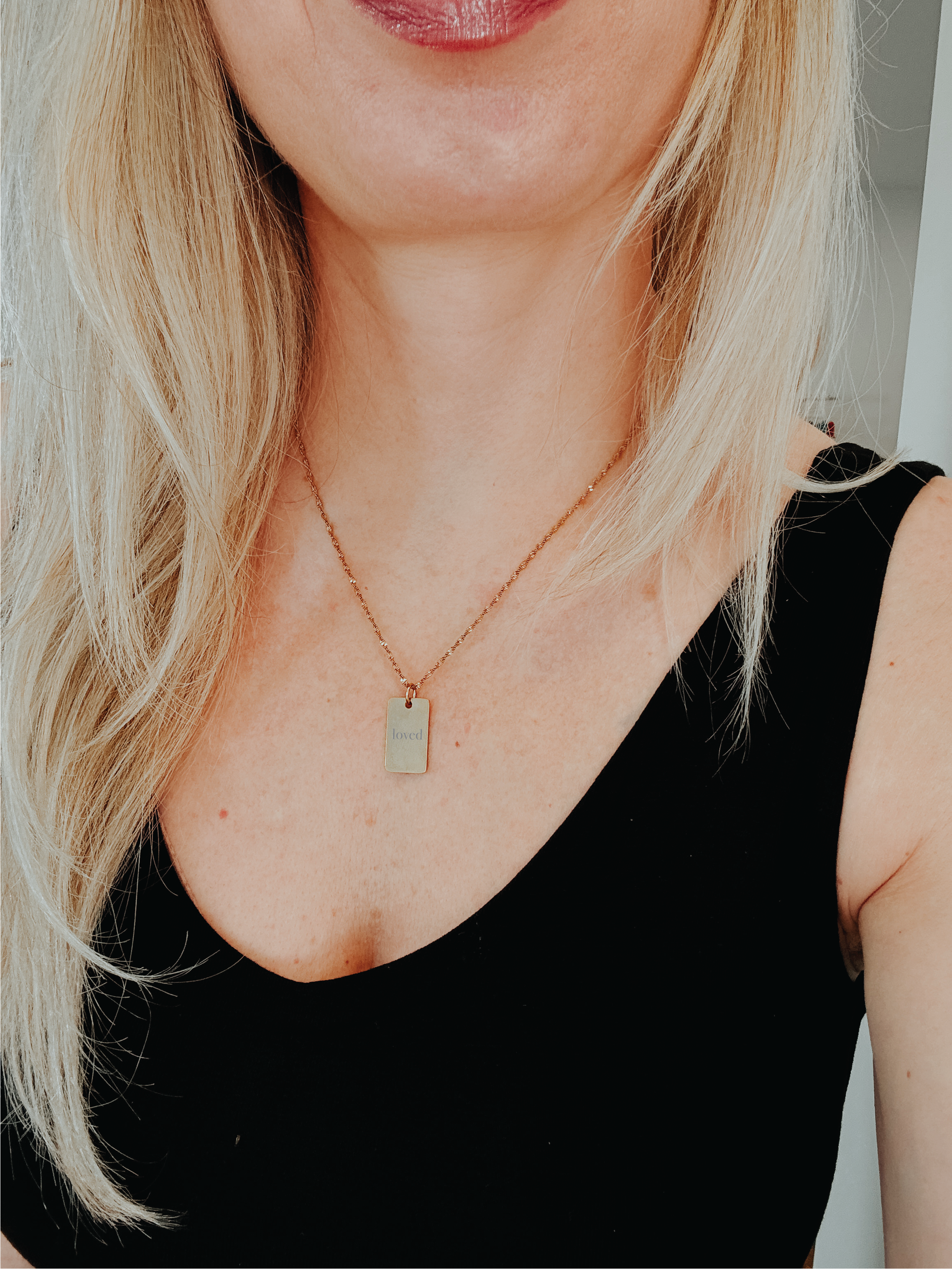 Loved Engraved Pendant Necklace