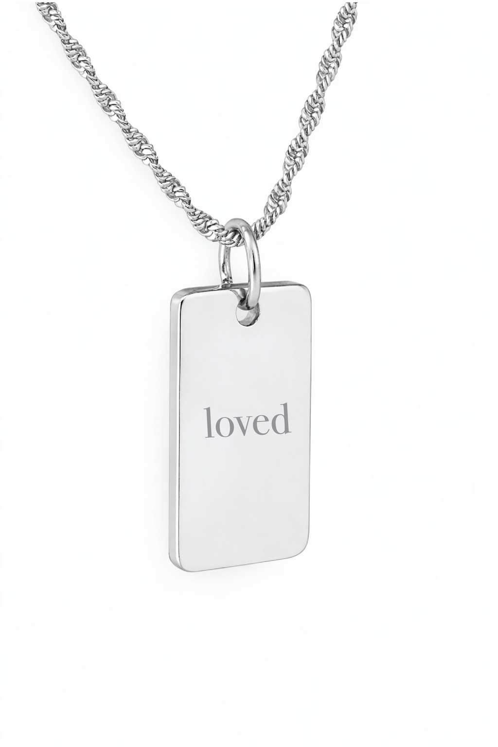 Loved Engraved Pendant Necklace