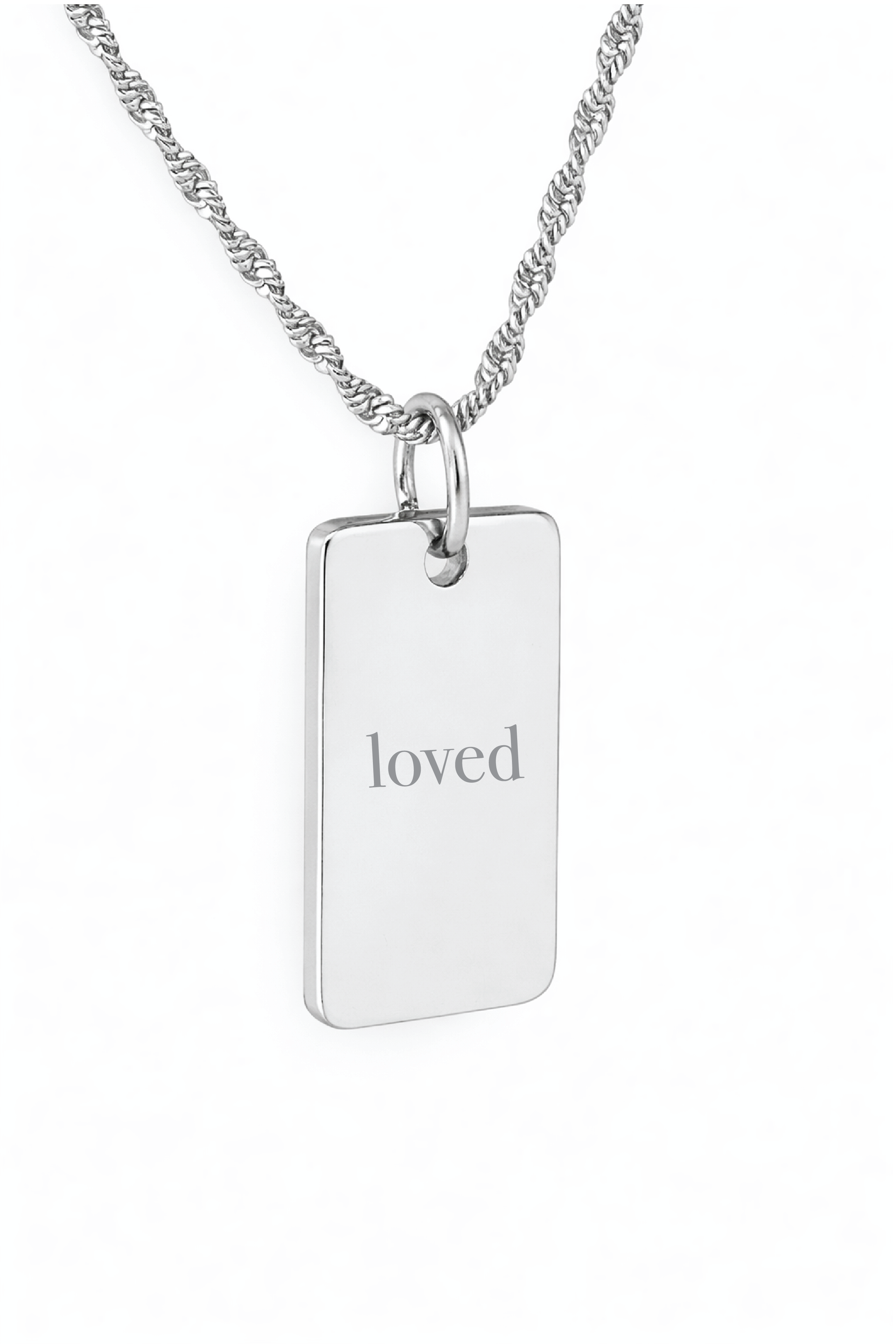 Loved Engraved Pendant Necklace