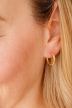 Textured Hoop Huggie Earrings