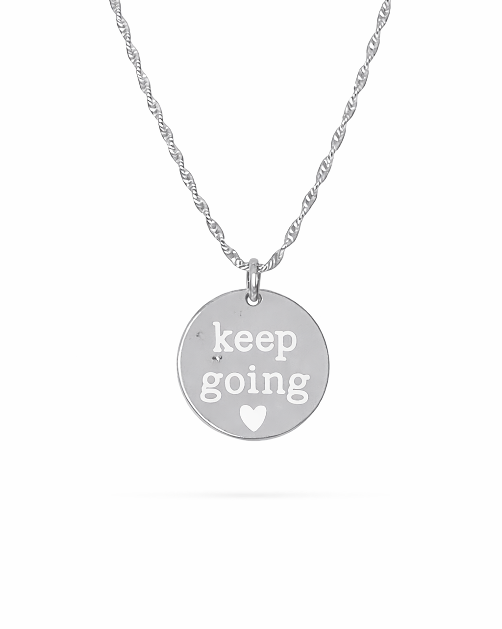 Keep Going Engraved Pendant Necklace