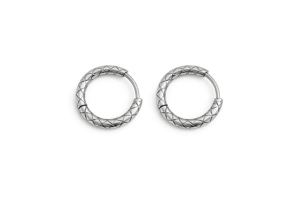 Textured Hoop Huggie Earrings