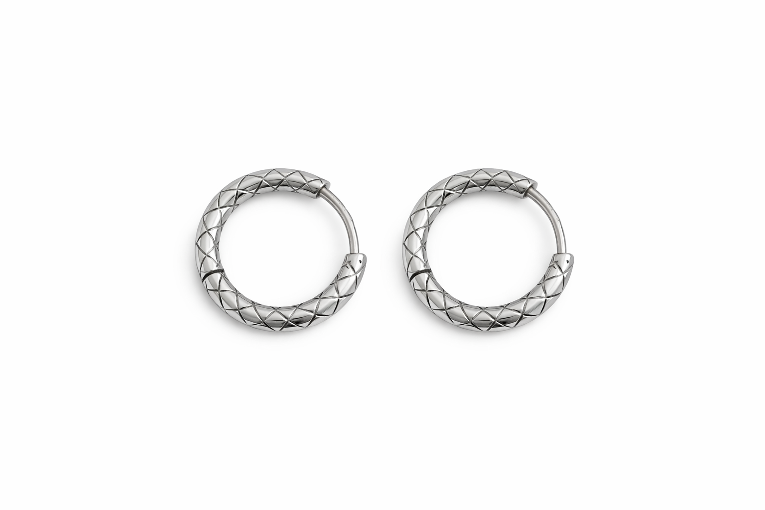 Textured Hoop Huggie Earrings