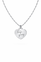 Keep Going Engraved Heart Necklace